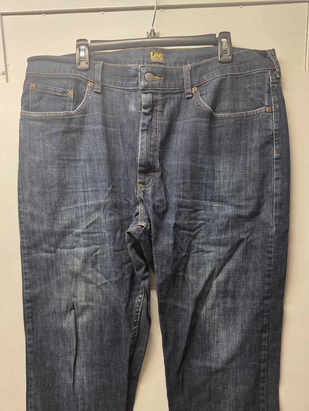 Lee Premium Select Men’s Jeans 40x32 Regular Fit Dark Wash Stretch Denim